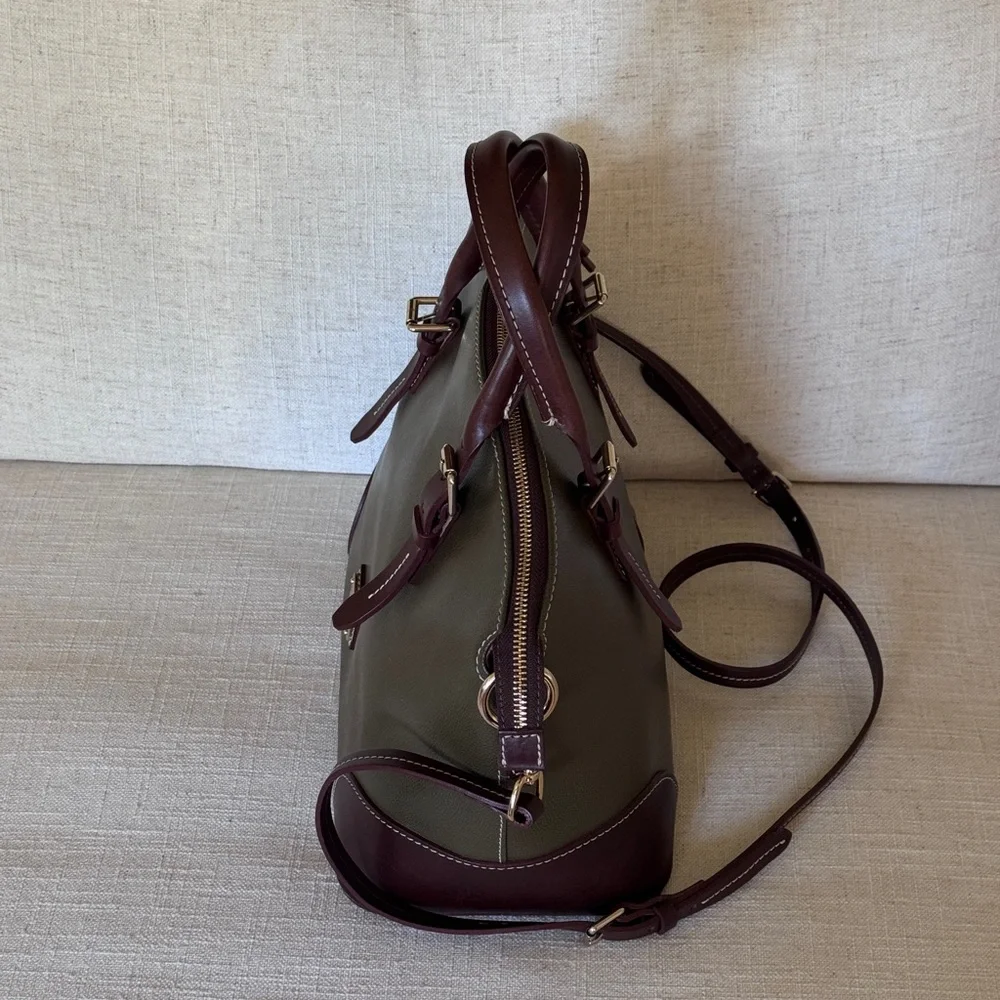 Dooney & Bourke  Olive and British Tan Large Satchel‎